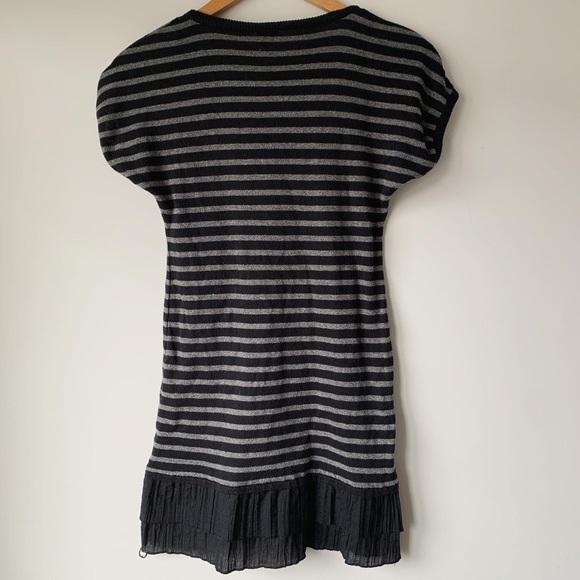 💛4/$20 | CAMAIEU Striped Ruffle Mini Dress/Long Top - Picture 2 of 6